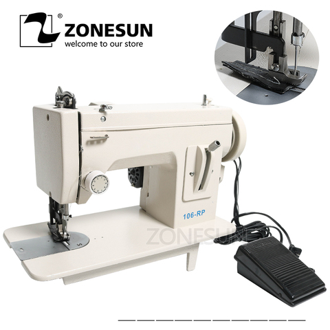 ZONESUN-máquina de coser para el hogar, 106-rp-recta, piel, piel, caída, ropa, gruesa, herramienta de costura, Material de tela gruesa ► Foto 1/1