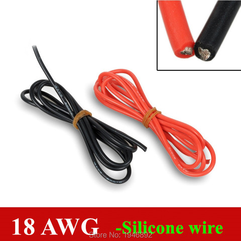 Cable de silicona Flexible 18 AWG Cable RC 2,3. 08TS OD 150/0mm Conductor de alambre de cobre estañado a DIY 1 metro ► Foto 1/6