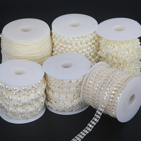 3-16mm línea de pesca perlas artificiales cadena guirnalda flores cuentas de plástico para decoración de boda accesorios de joyería DIY ► Foto 1/6