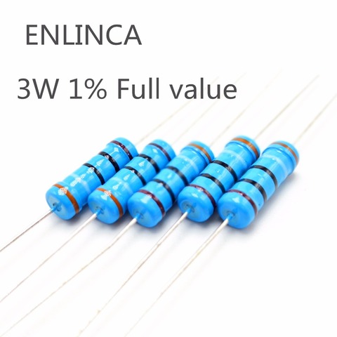 10 unids 3 W 1% resistencia de película de Metal 0.1R 0.12R 0.15R 0.18R 0.22R 0.24R 0.27R 0.3R 0.33R 0.36R 0.39R 0.43R 0.47R 0.5R 0.56R 1% ► Foto 1/1