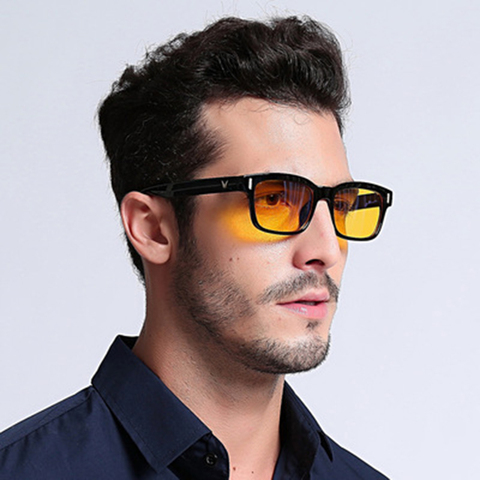 Gafas de ordenador con rayos azules para hombre, lentes con pantalla de radiación, diseño de marca, para oficina, videojuegos, con bloqueo UV ► Foto 1/6