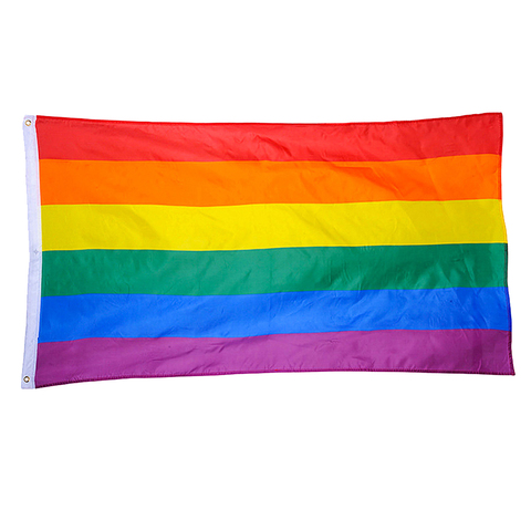 Bandera del arco iris del poliéster bandera grande del Orgullo LGBT bandera al aire libre (60*90 cm) ► Foto 1/6