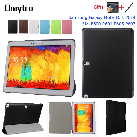 Funda inteligente para Samsung Galaxy Note 10,1, edición 2014, SM-P600 P601, P605, P607, funda para tableta, función de espera automática/despertador, dos regalos gratis ► Foto 1/6