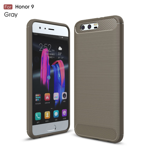 Funda de silicona para Huawei Honor 9 8, funda suave de fibra de carbono cepillada, accesorio para teléfono móvil ► Foto 1/6