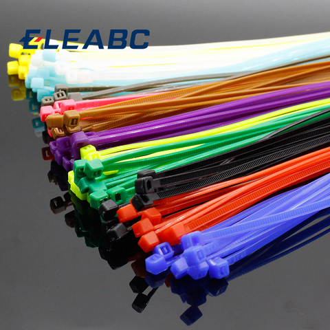 100 unids/pack 4*200mm Anchura 2,7mm colorido fábrica estándar autobloqueante de plástico Nylon Cable Ties, lazo del alambre ► Foto 1/6