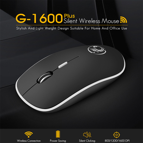 IMice-ratón inalámbrico ultrasilencioso, Mouse ergonómico de 2,4G, botón silencioso con receptor USB, mini ratón portátil para PC y portátil ► Foto 1/6