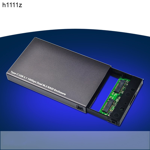Nuevo tipo-C a M2 NGFF SSD doble interfaz carcasa caja tarjeta de tipo C USB 3,1 Gen2 10Gbps Dual M2 Raid Adapter para PC ► Foto 1/6