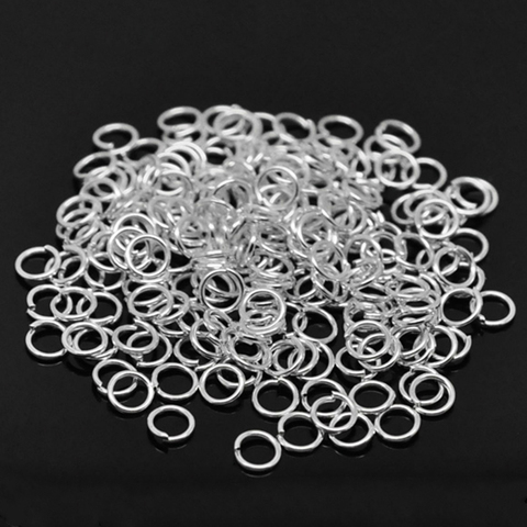Anillos abiertos de acero Doreen Box para hacer joyas, color plata, 5mm(1/4 