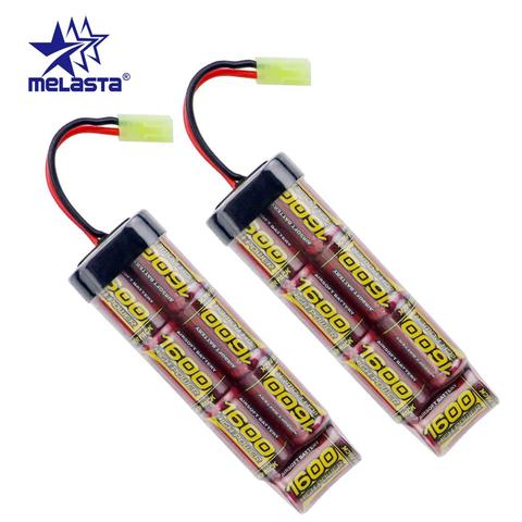 Melasta 2 uds S 7S/2/3A 8,4 V 1600mAh NiMH paquete plano batería con Mini conector Tamiya para Airsoft armas MP5 Scar M249... M240B... M60 ► Foto 1/6