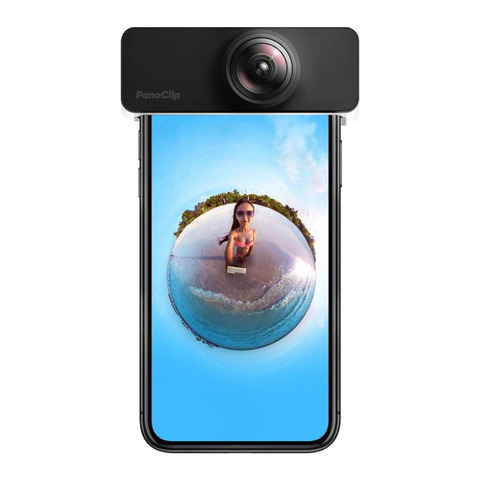 PanoClip Snap-On 360 lente de ángulo ancho lente panorámico fotos móvil doble de 180 grados lente ojo de pez para iPhone X 7 8 Plus ► Foto 1/6