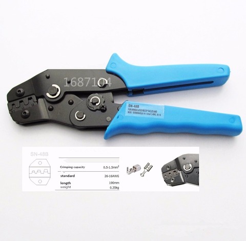 SN-48B MINI herramienta de prensado estilo EUROP alicates de prensado 0,5-1.5mm2 multi herramienta herramientas manos azul ► Foto 1/1