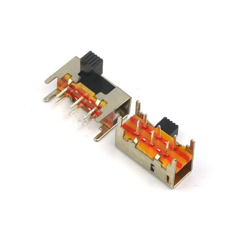 10 Uds AC 50V 0.5A en/2 Posición 2P2T DPDT interruptor deslizante en miniatura 6 Pin SK22H03 ► Foto 1/1