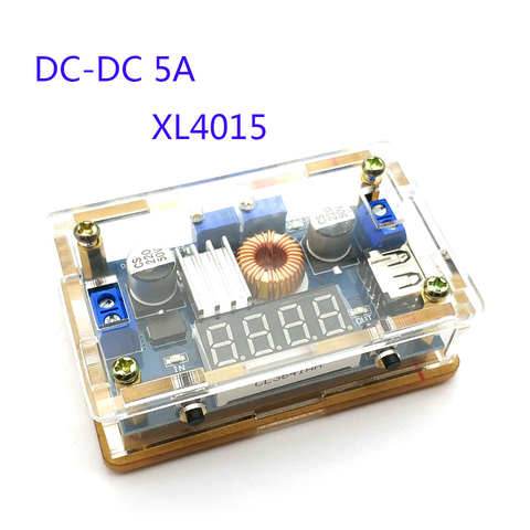 5A CC/CV W USB voltímetro LED Drive Step down módulo de energía del cargador de litio + funda ► Foto 1/4