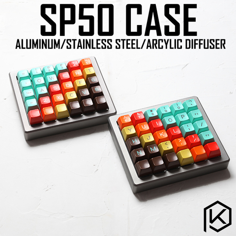 Funda de aluminio anodizado para teclado personalizado sp50 50%, paneles acrílicos, difusor de stalinita, soporte giratorio ► Foto 1/6