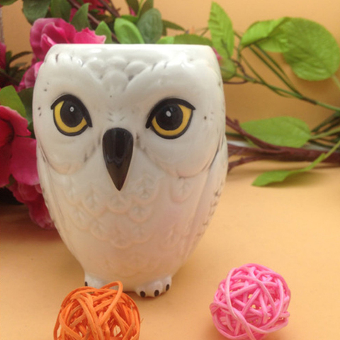 Tazas 3D de animales, Taza de cerámica de búho para café, bonitas tazas de oficina, regalos de navidad ► Foto 1/2