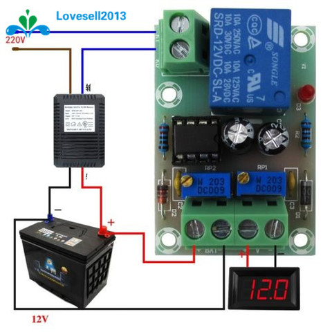 Placa de Control de relé de potencia cargador de batería inteligente DC12V tablero de Control automático S ► Foto 1/3