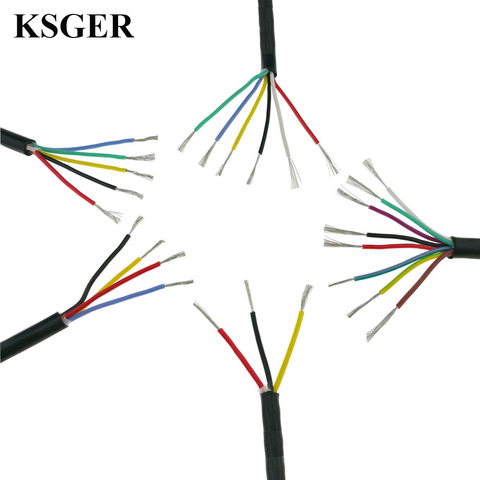 KSGER Cable de silicona cobre estañado T12 estación de soldadura de hierro 3 4 5 6 8 Core Line 0,5 cuadrado chaqueta suave de alta temperatura ► Foto 1/6