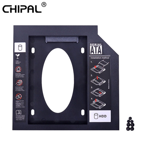 CHIPAL Universal 2nd HDD Caddy 3,0mm SATA 12,7 para 2,5 pulgadas SSD funda Disco Duro adaptador para ordenador portátil ODD CD DVD ROM Optibay ► Foto 1/6