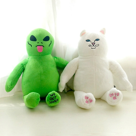 Uds 45CM de dibujos animados dedo medio gato y alien juguete de peluche muñeca de los niños que dormir juguetes de los niños regalo Kawaii ► Foto 1/6