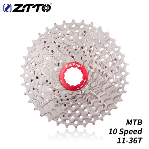 ZTTO-Cassette de 10 velocidades para bicicleta de montaña, volante de inercia de acero plateado, 11-36T ► Foto 1/6