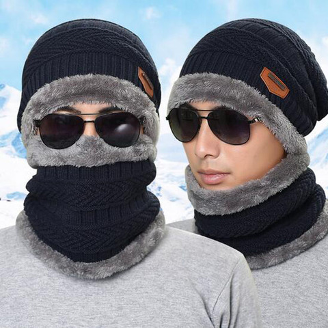 Gorros cálidos para hombre y mujer, bufanda tejida para invierno, con anilla, 2017 ► Foto 1/5