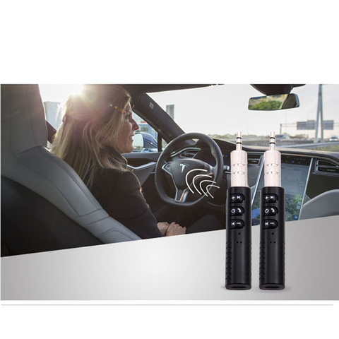 Adaptador de Audio A2DP para coche, dispositivo inalámbrico con Bluetooth, manos libres, transmisión de 3,5mm, AUX, con micrófono para estéreo, teléfono y MP3 ► Foto 1/4