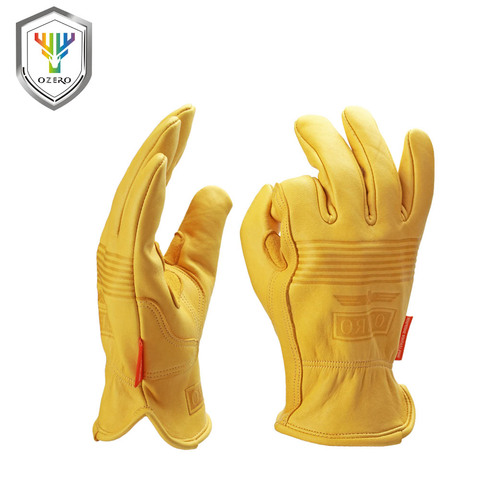 OZERO nuevos guantes de trabajo para hombre sheeppleather protección de seguridad corte de seguridad Reparación de trabajo Garage Racing guantes para hombres 0009 ► Foto 1/6