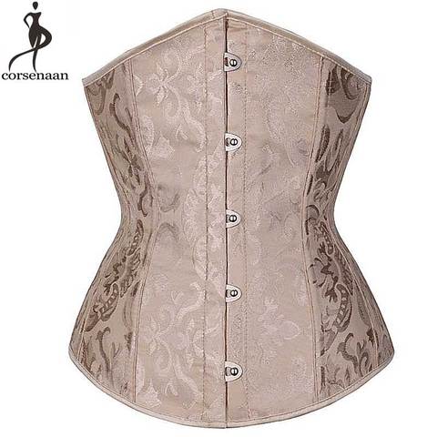 Venta al por mayor Dropshipping. Exclusivo. Corsé de Underbust Waisttrainer gótico huesos pecho carpeta głęboki dekolt Sexy mujer Floral de talla grande Korsett de las mujeres ► Foto 1/6