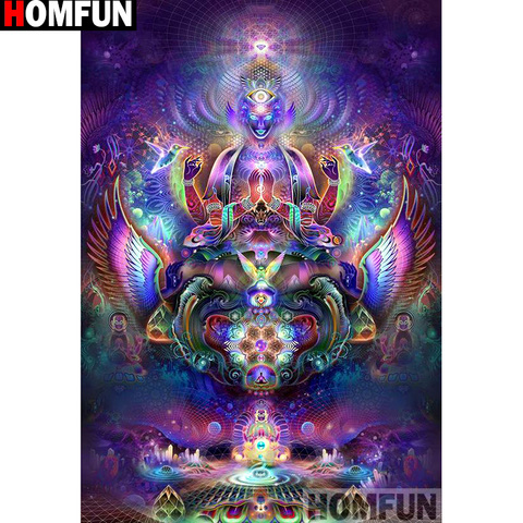 HOMFUN-pintura de diamante redondo/cuadrado completa, cuadro artesanal 5D, bordado de 