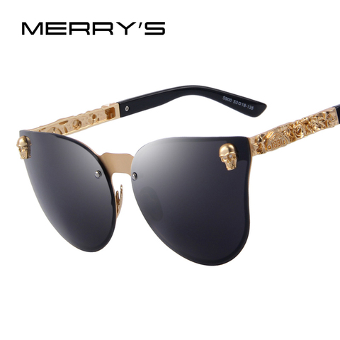 MERRYS-gafas de sol de estilo gótico para mujer, anteojos con montura de Calavera, de Metal, UV400 ► Foto 1/6