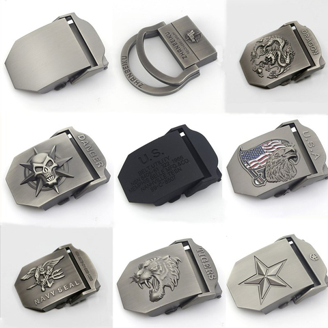 BOKADIAO-Cinturón de lona con hebilla de aleación de metal, 4,5X6,8 cm, hebilla táctica militar del ejército de lujo con ancho de 3,8 cm ► Foto 1/6