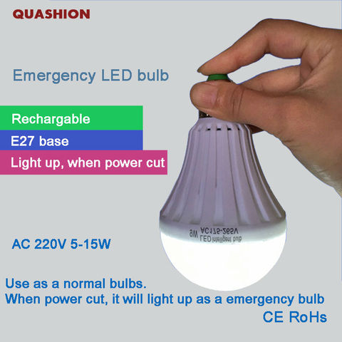 Bombilla inteligente E27, lámpara de iluminación con batería recargable para decoración del hogar, hotel, mercado, 5W, 7W, 9W, 12W ► Foto 1/6