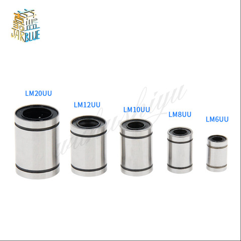 1 Uds LM6UU LM8UU LM10UU LM12UU LM20UU lineal rodamientos de bolas de 6mm 8mm 10mm 12mm 20mm casquillo de acero para 3D piezas de impresoras ► Foto 1/4