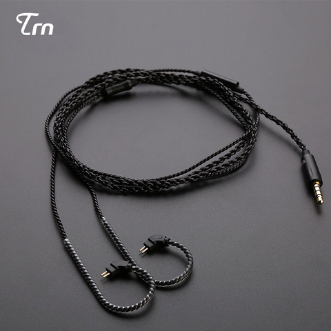 TRN A1 Original reemplazo negro de Cable 0,75/0,78mm 2Pin de auriculares de 3,5mm de alambre para TRN ST1 VX STM M10 V90S BA8 BA5 ► Foto 1/6