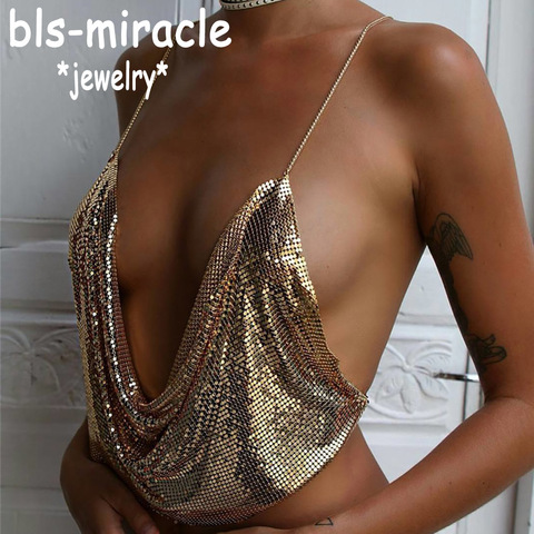 Bls-miracle-funda de lentejuelas de cobre para mujer, borlas de Color deslumbrantes para el pecho, BN-4 de regalo Sexy ► Foto 1/6