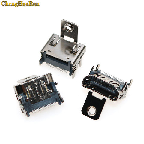 ChengHaoRan 1 piezas 19 pin HDMI hembra conector de interfaz de enchufe 90 grados con agujero de tornillo orificios de tornillo fijos HDMI enchufe ► Foto 1/3