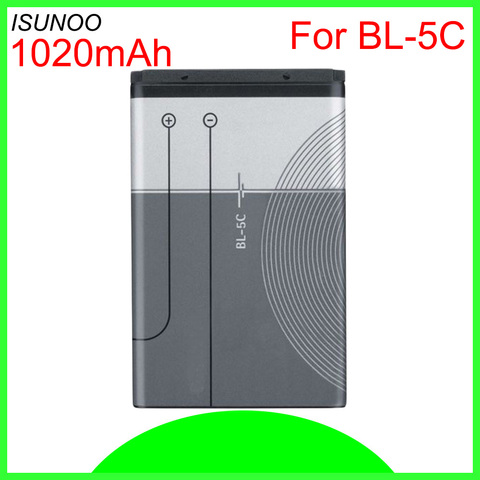 ISUNOO-Batería de BL-5C para Nokia C2-06, C2-00, X2-01, 1100, 6600, 6230, 5130, 2310, 3100, 6030, 3120, 3650, 6263, BL-5CA, BL-5CB ► Foto 1/2