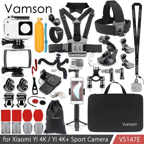 Vamson para Xiao YI 4K accesorios Kit Set trípode monopié cabeza trampa Correa bolsa adaptador montaje para YI 4K + para cámara YI Lite VS147 ► Foto 1/6