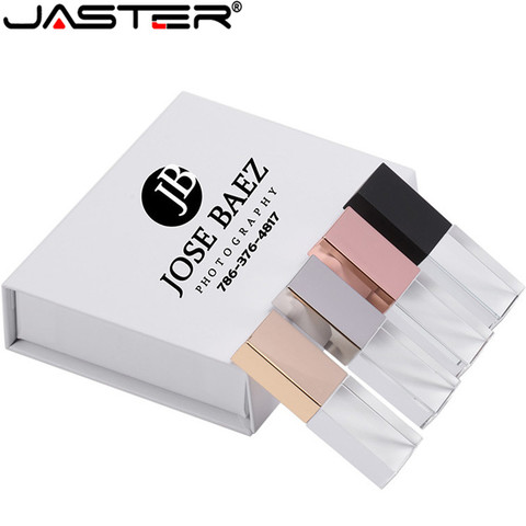 JASTER nueva logotipo personalizado, cristal de memoria Usb 2,0 Flash Drive con caja de regalo 2GB 4GB 8GB 16GB 32GB 64GB (más de 10 Uds LOGO gratis) ► Foto 1/6