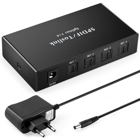 Audio óptico Digital SPDIF TOSLINK, calidad Premium, 1 divisor x 4 (una entrada + 4 salidas) ► Foto 1/1