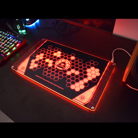 RGB iluminar el juego de cristal Pandora Mousepad Compatible con la mayoría del ratón láser y óptico 40*23 cm almohadilla de vidrio para juego ► Foto 1/1