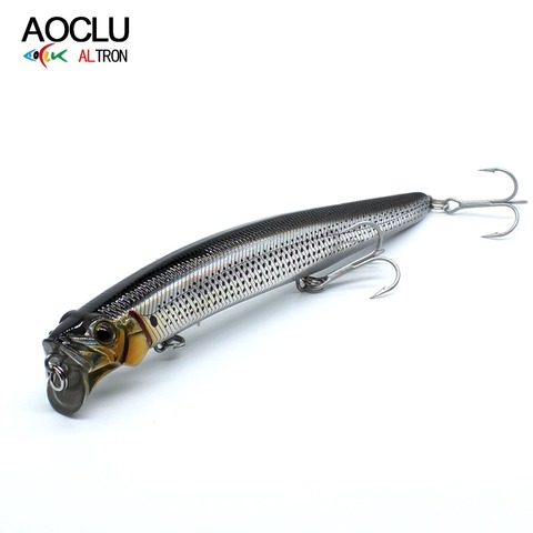 AOCLU Jerkbait señuelos wobblers 13 cm 21g cebo duro Minnow Popper señuelo de pesca con bajo magnético fresco 4 # VMC ganchos envío gratis ► Foto 1/6