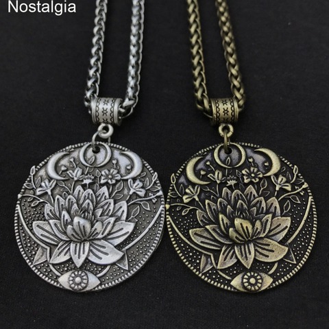 Collar de flor de loto para hombres y mujeres, accesorios de bruja, joyería India ► Foto 1/6