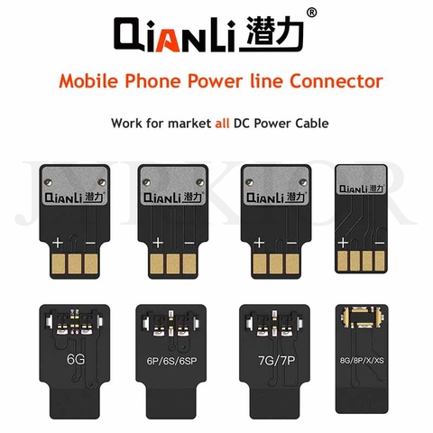 Jyrkior 4 unids/set Qianli para iPhone 6/6 P/7/7 P/8/8 P/X/XS batería de placa principal de mantenimiento conector de Cable de prueba de fuente de alimentación CC ► Foto 1/6