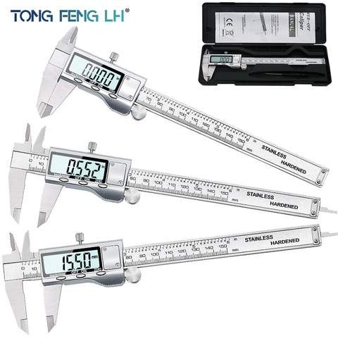 TON09-calibrador Vernier Digital electrónico de acero inoxidable, 6 pulgadas, 150mm, Micrómetro de Metal, medición ► Foto 1/6