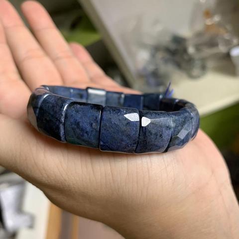 Pulsera de cuentas de piedra natural de dumortierita para mujer, brazalete de joyería de piedras preciosas naturales azules, para regalo, venta al por mayor ► Foto 1/6