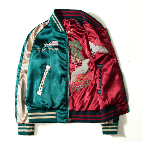 2022 Japón Yokosuka chaqueta bordada hombres mujeres moda Vintage béisbol uniforme chaqueta reversible Kanye West cazadora ► Foto 1/6