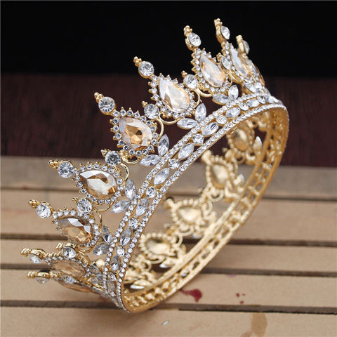 Tiaras y coronas de cristal Vintage para hombres y mujeres, diadema de graduación, adornos para el pelo, accesorios de joyas para el pelo ► Foto 1/6