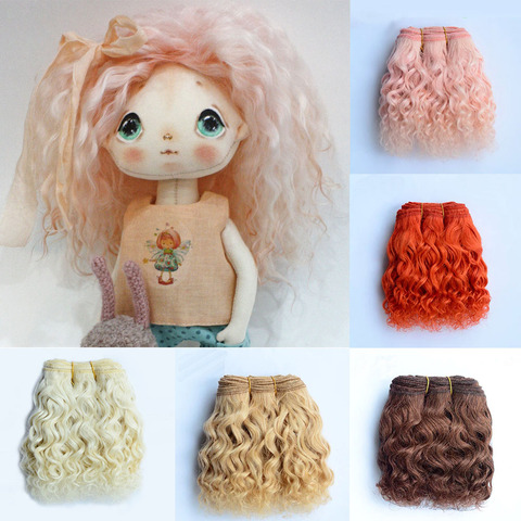 Extensiones de pelo rizado de lana para muñecas BJD/SD/Blyth/americanas, 1 unidad, DIY para muñecas, pelucas ► Foto 1/6