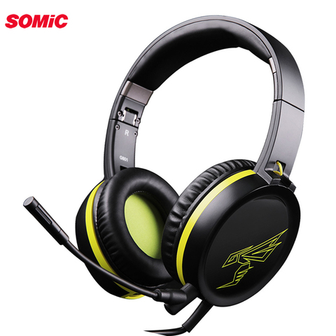 SOMiC-auriculares G801 para PS4, cascos estéreo con cable para PC, audífonos estéreo de 3,5mm con micrófono para ordenador, portátil, tableta y Jugador ► Foto 1/6